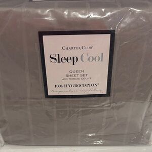 Charter Club Sleep Cool Queen Sheet Set in Taupe